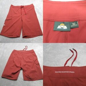 EMS‎ Swim Shorts Mens 32 Rust Quick Dry Cargo Pocket Lace Up Board Trunks Beach
